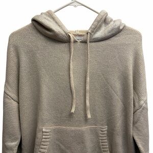 EVEREVE Silver Metallic Knit Hoodie Sweater